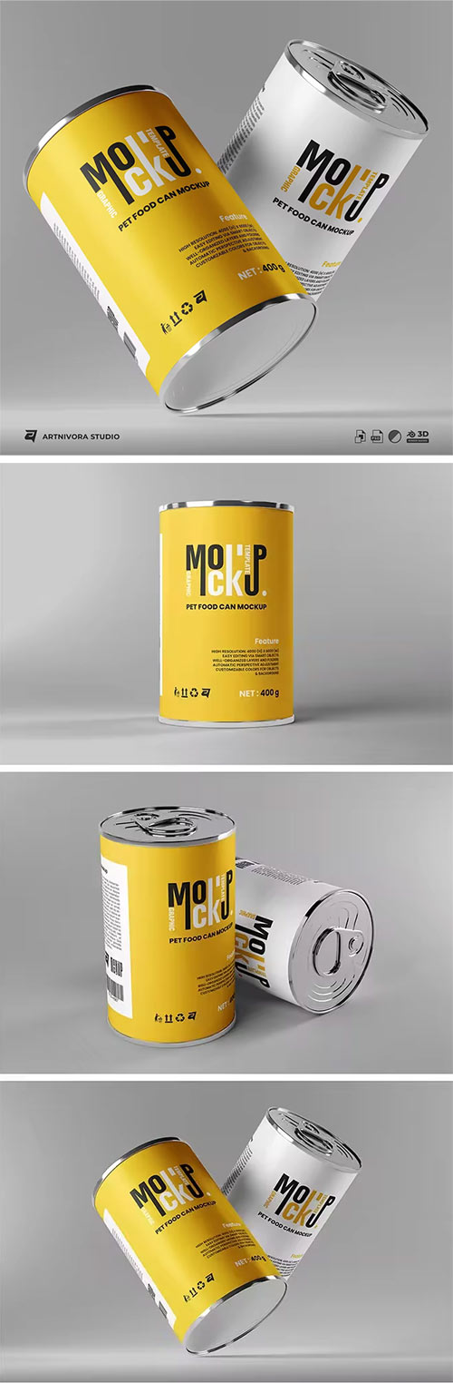 Pet Food Can Mockup Sets R5DVMY7