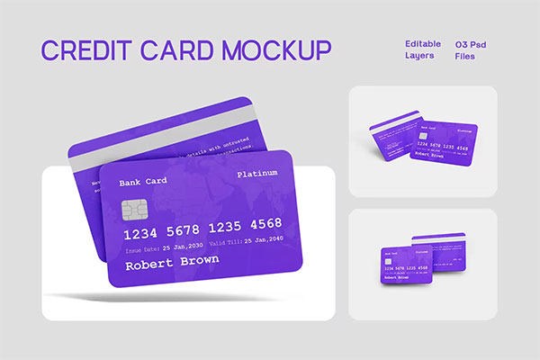 Credit Card Mockup Set 3ZRGR82