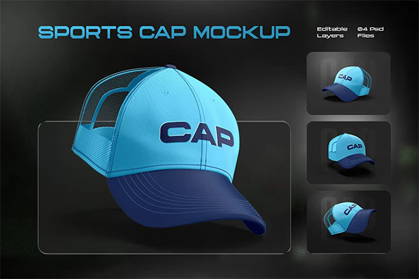 Trucker Cap Branding Mockup Set 89KFLUR