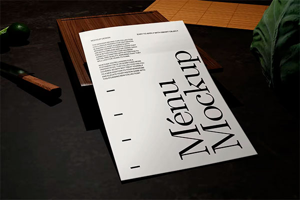 Paper Menu Mockup ZMFM8HN