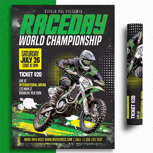 Motocross Sports Flyer Template GJ3EAEY