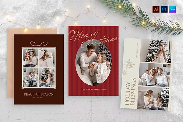 Christmas Greetings Card Template DFVKV6Z