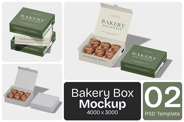 Bakery Box Mockup 3ARGLH8