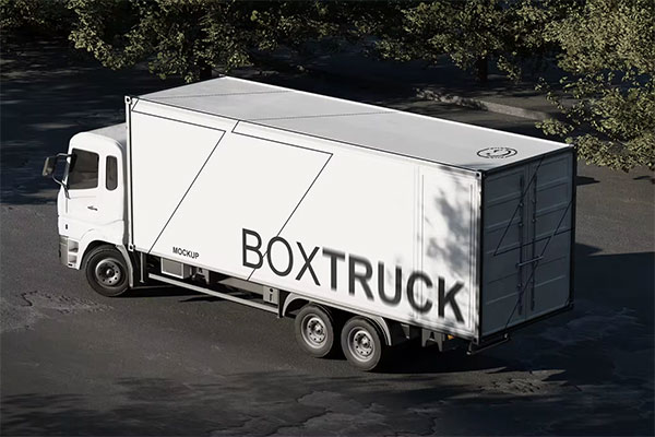 Box Truck Mockup B7NQWS8