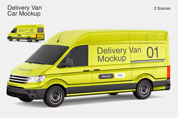 Delivery Van Mockup Set, Vehicle Branding WZ97ZCN