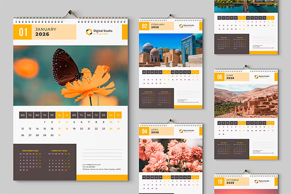 Wall Calendar Template XL2BT9M
