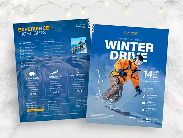 Winter Ski Flyer Template W46ZLA7