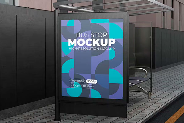 Bus Stop Mockup #03 DN76ZPT