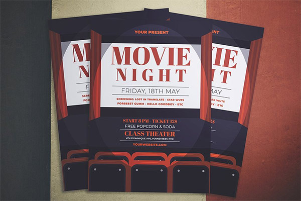 Movie Night Flyer PSD