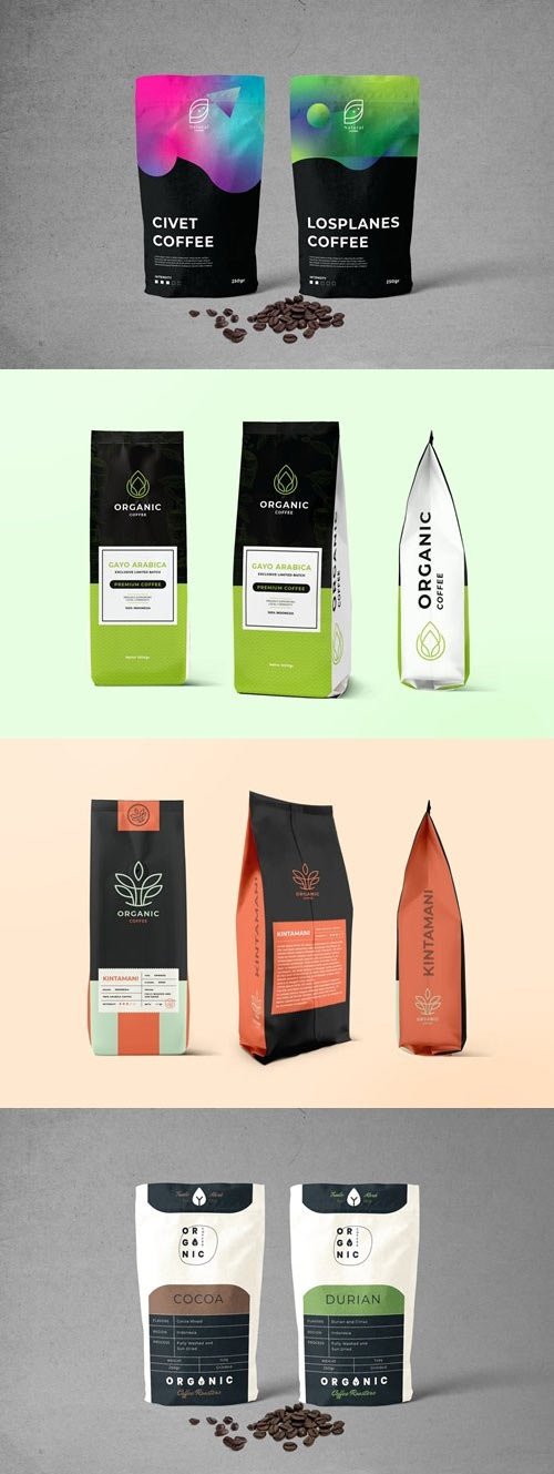 Coffee Bag Packaging Mockup Bundle