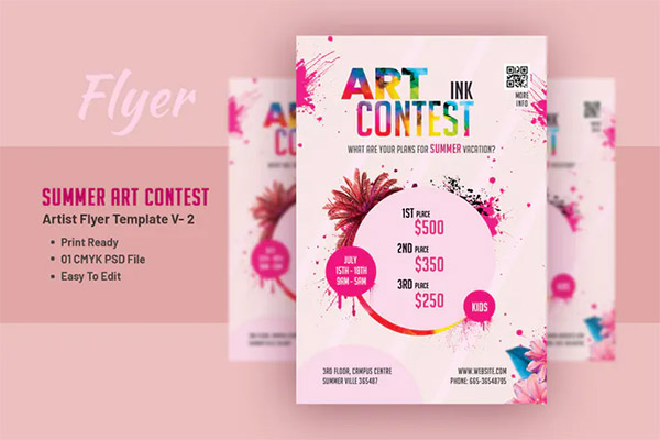 Summer Art Contest - Artist Flyer Template V2