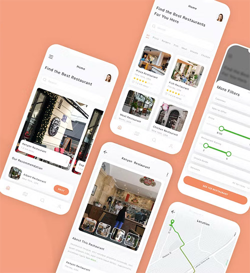 Restaurant Finder Mobile App UI Kit