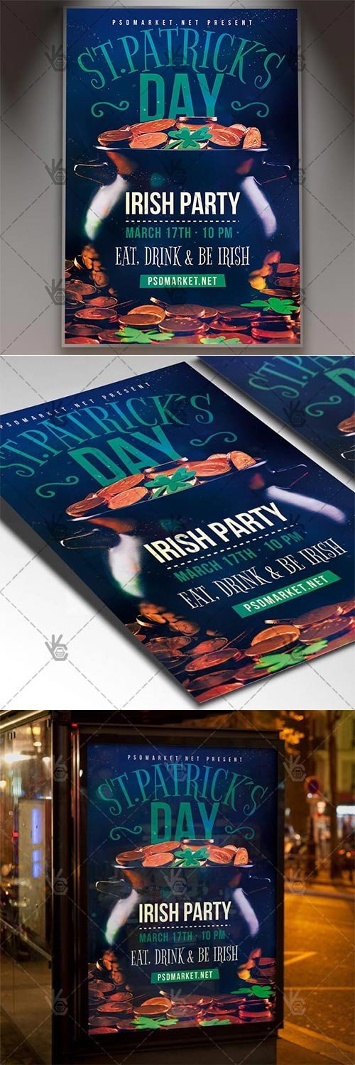 Patricks Day Flyer Club - PSD Template