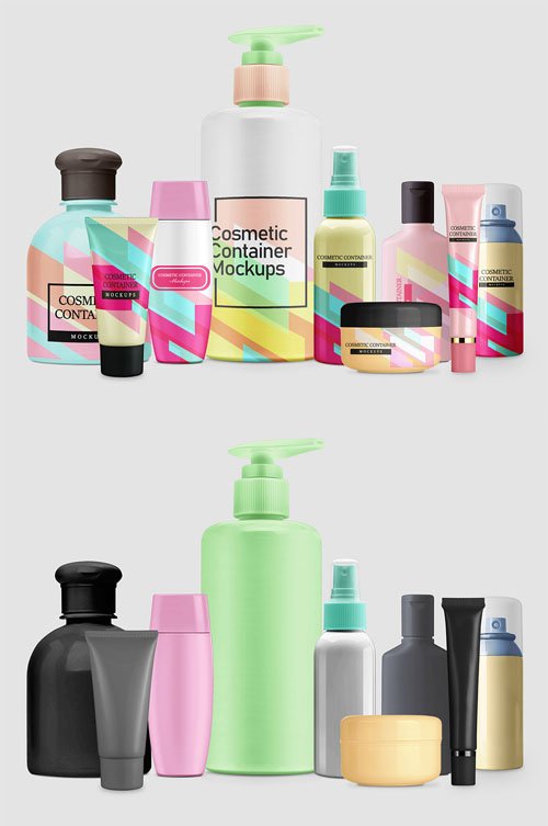 Cosmetic Container PSD Mockups Pack