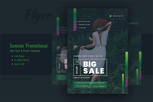 Summer Promotional sales Flyer and Poster Template