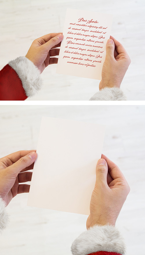 Santa Claus Reading a Christmas Letter Mockup