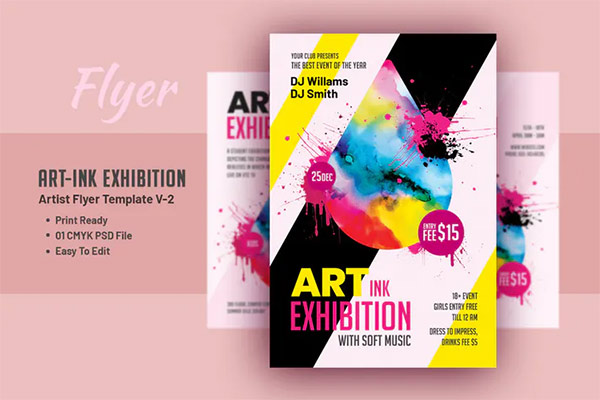 Art Ink Exhibition - Artist Flyer Template V-2