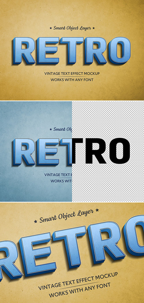 Retro Text Effect Mockup