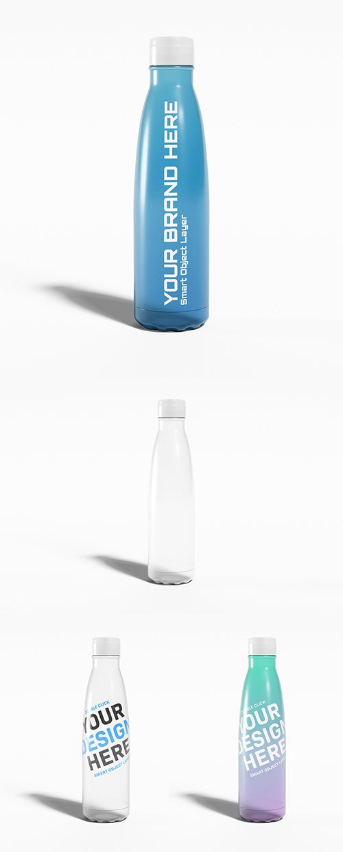 Plastic Sport Drink Bottle On White Mockup