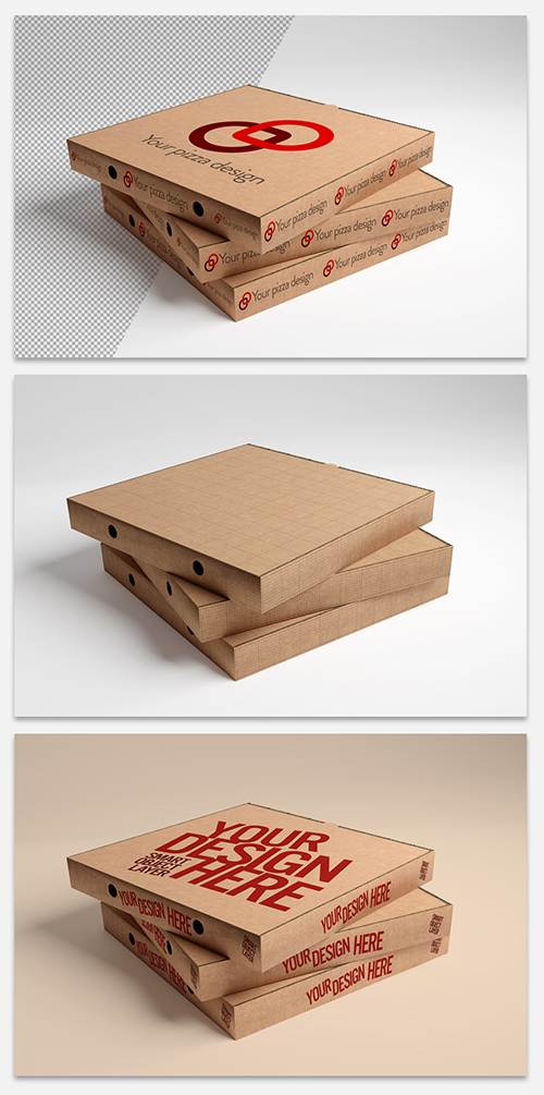 Stacked Pizza Boxes Mockup