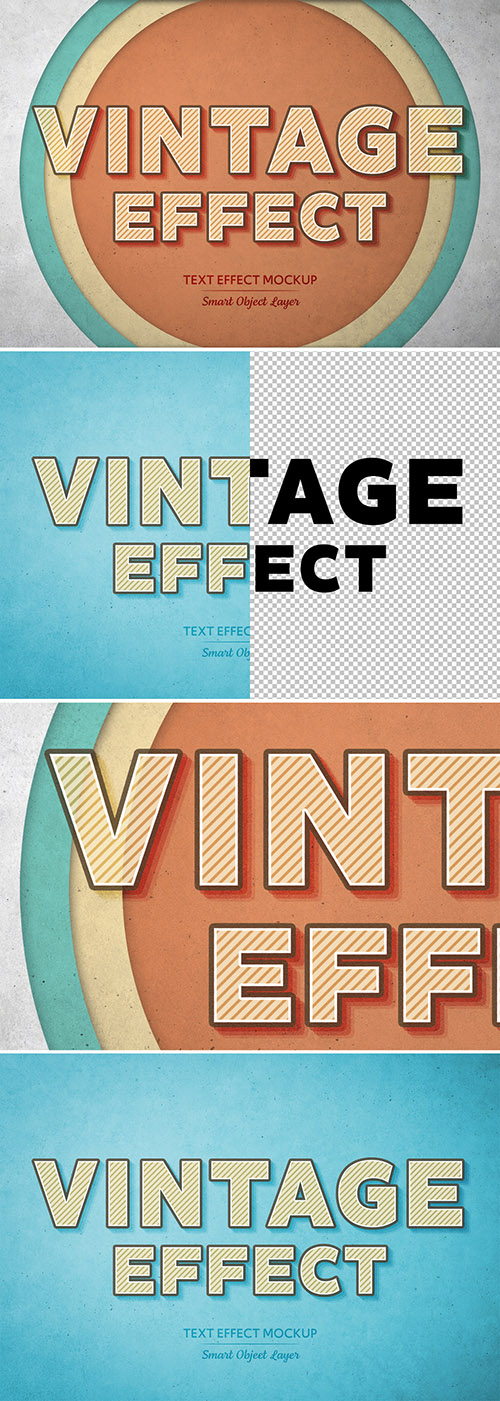 Vintage Hatching Text Effect Mockup