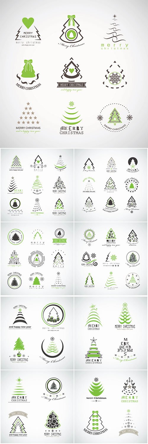 Abstract Christmas Tree Icons