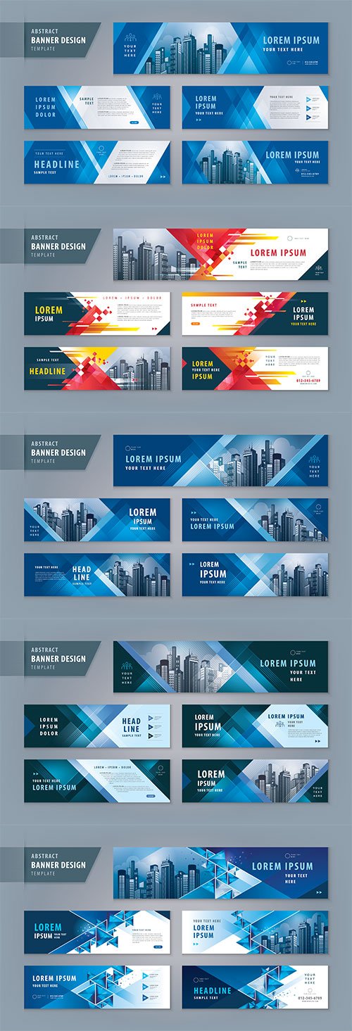 Abstract presentation templates, infographic elements design set