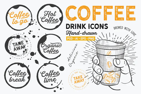 Coffee To Go Hand-Drawn Graphic
