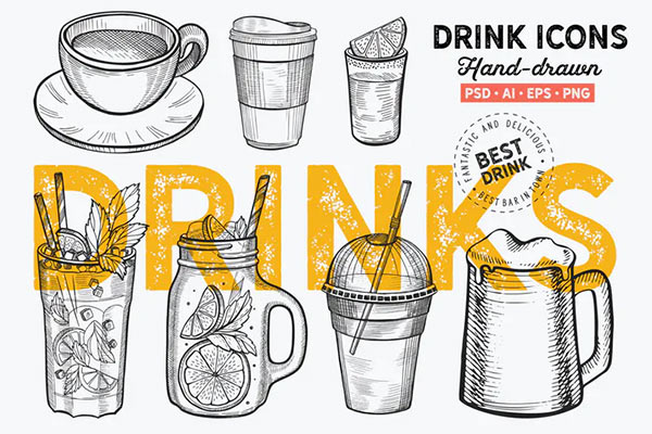 Drinks Hand-Drawn Graphic