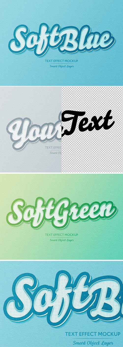 Soft Blue text Effect with Dots