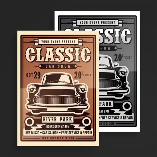 Classic Car Show Flyer 18292715