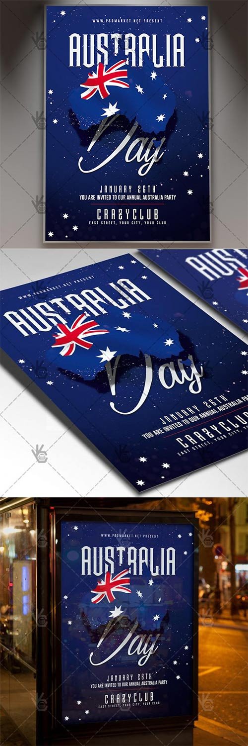 Australia Day Party - Club Flyer PSD Template