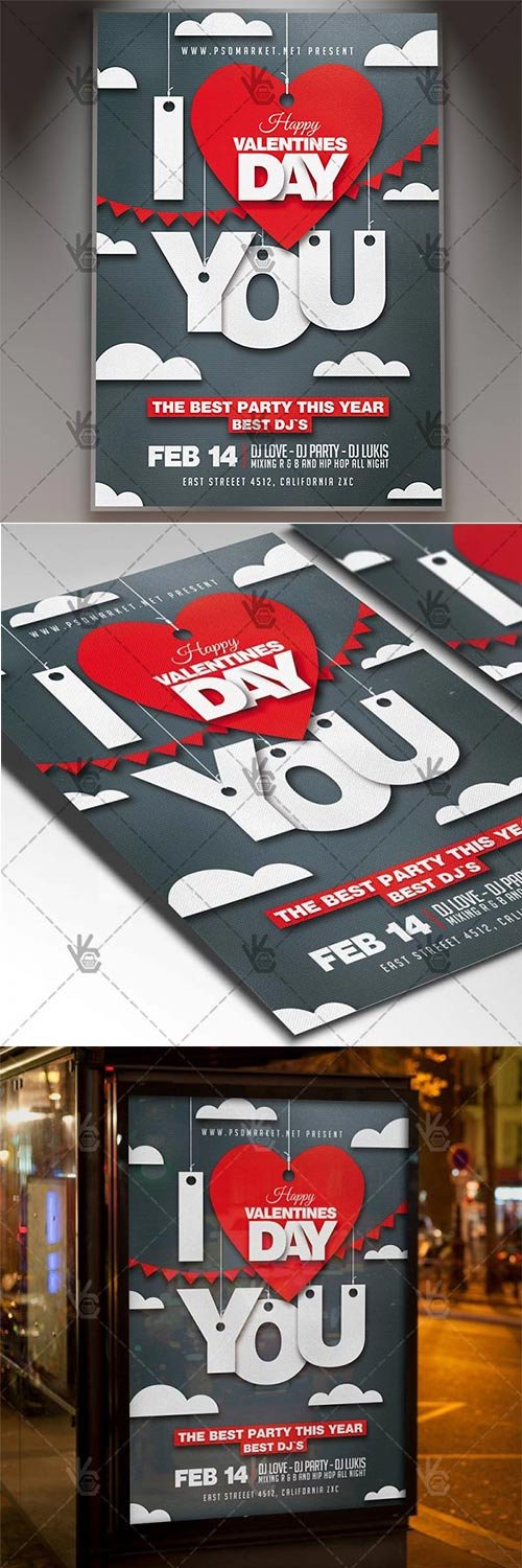 Love Night - Valentines Flyer PSD Template