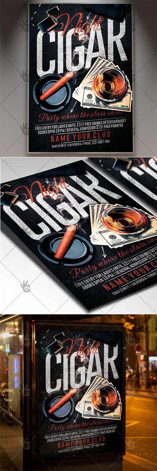 Cigar Night - Club Flyer PSD Template