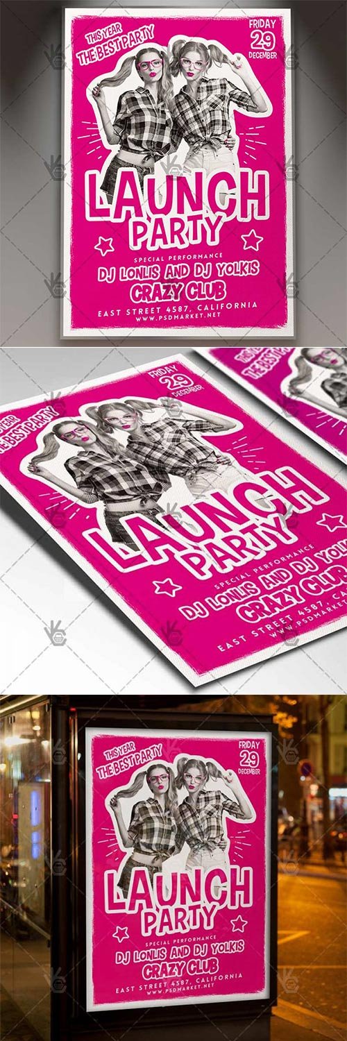 Launch Party - Club Flyer PSD Template