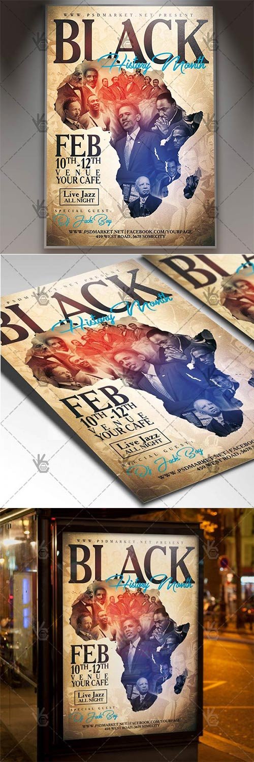 Black History Month - Club Flyer PSD Template