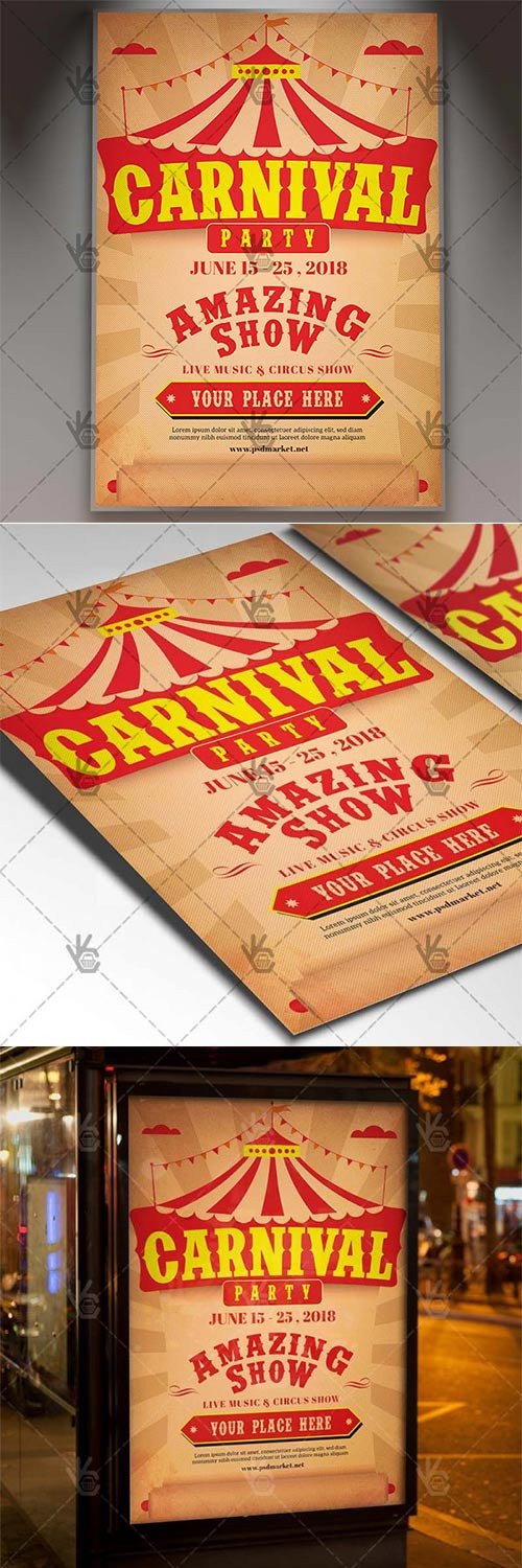 Carnival Amazing Show - Circus Flyer PSD Template