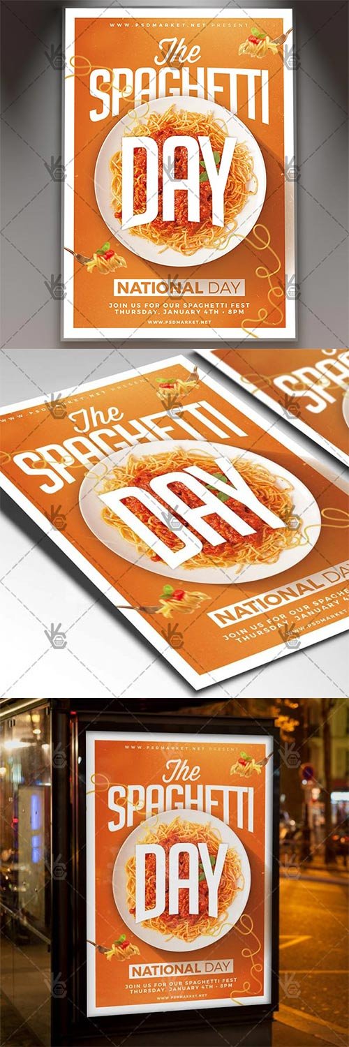 Spaghetti Day - American Flyer PSD Template