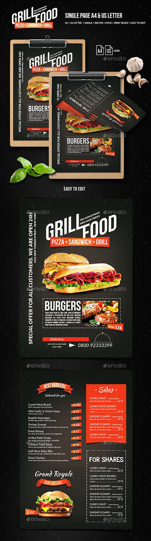 Grill BBQ Food Menu Bundle 20629660