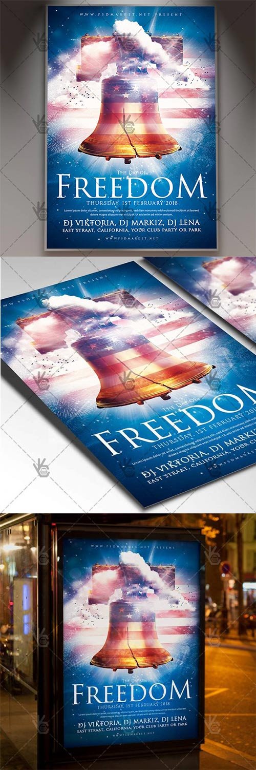 National Freedom Day - American Flyer PSD Template
