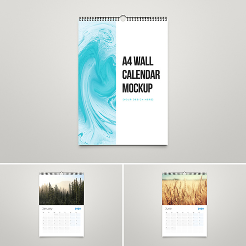 A4 Wall Calendar Mockup 302716503