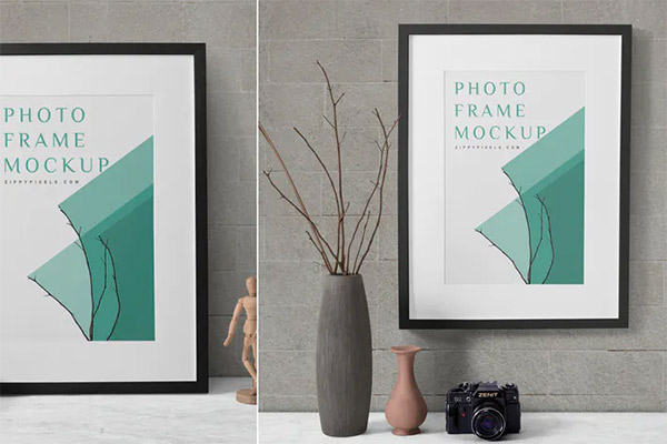 2 Wood Frame Mockup Scenes