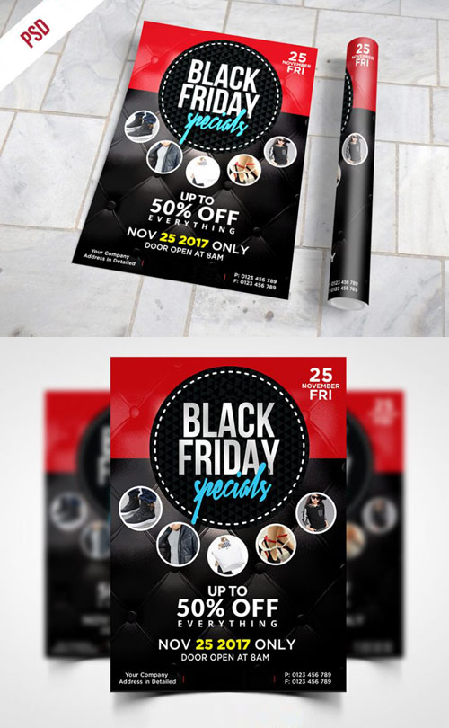 Black Friday Specials Sale Flyer PSD Template