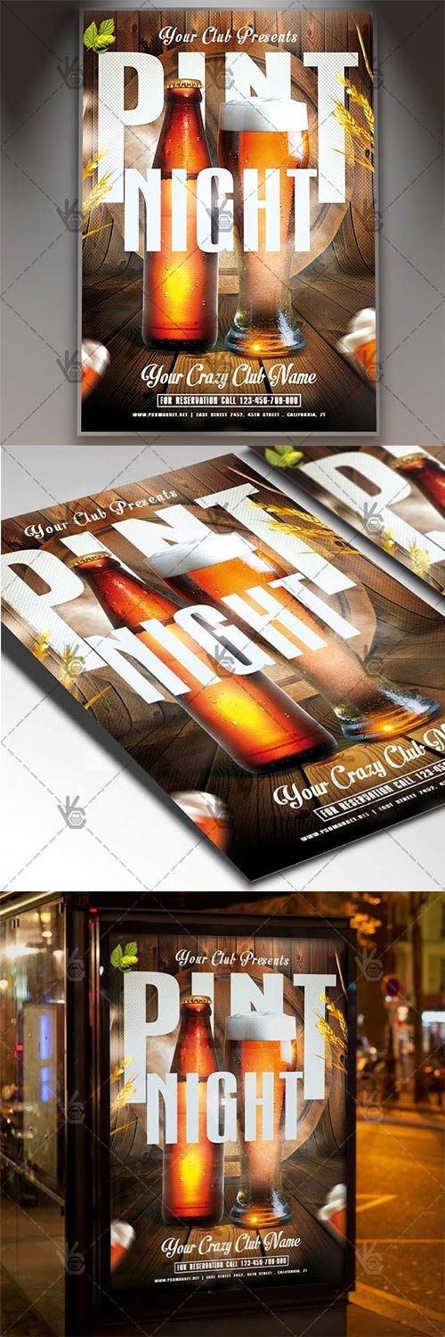 Pint Night - Club Flyer PSD Template