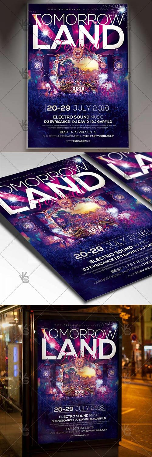 Tomorrowland Festival - Club Flyer PSD