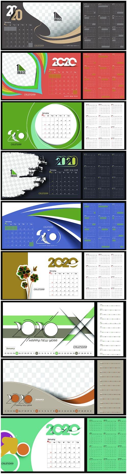 Happy new year 2020 Calendar