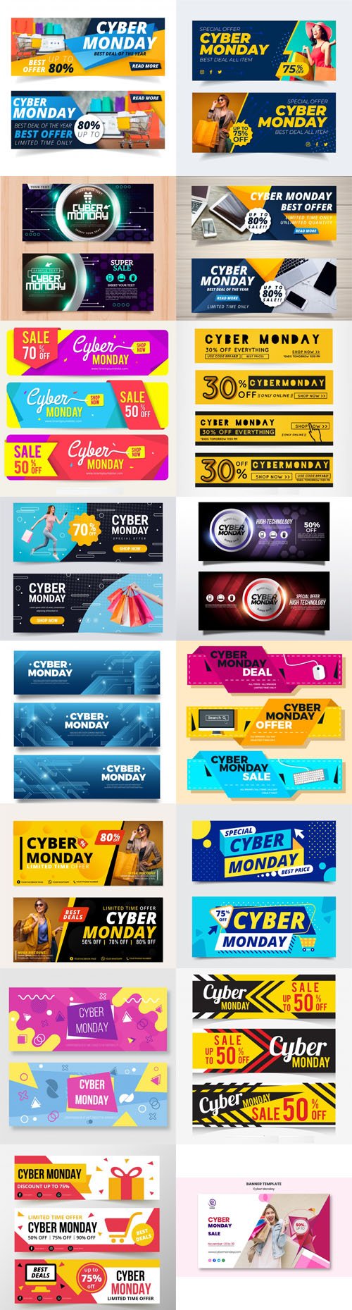 Cyber Monday 2019 Banners Vector Colletion Vol.2