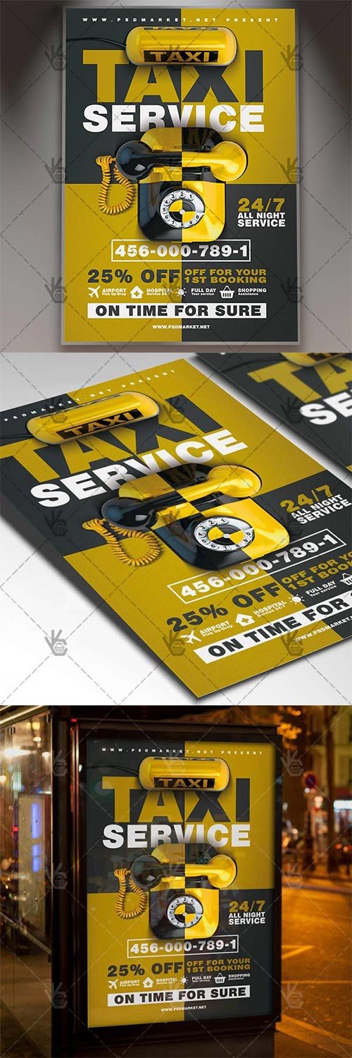 Taxi Service - Business Flyer PSD