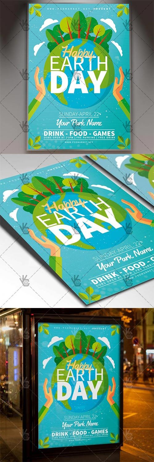 Happy Earth Day - Spring Flyer PSD Template