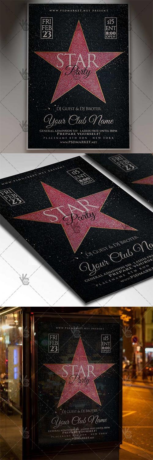 Star Party - Club Flyer PSD